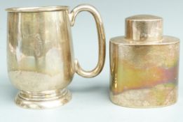 George V hallmarked silver tankard, Sheffield 1935 maker Viner's Ltd, height 10cm weight 197g