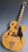 Washburn J6 Montgomery 1991 electro acoustic jazz guitar, reg no HO 1060561, fitted with six steel