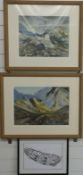 Roy Clements two watercolour landscapes of Welsh quarry scenes both signed lower right, larger 28
