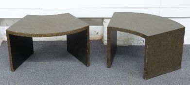 Pair of designer side tables together with an adjustable floor standing lamp