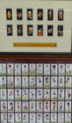 Framed and glazed set of Wills's cigarette cards 'Rugby Internationals' and Boddington 'Cream of