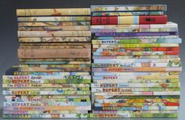 Large collection of Rupert Bear annuals, vinyl record and ephemera from 1930s onwards