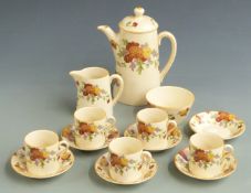 Royal Doulton coffee set decorated in the Marigold pattern