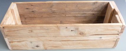 Four bespoke wooden boxes, 63x23x21cm, ideal for storing seven inch singles