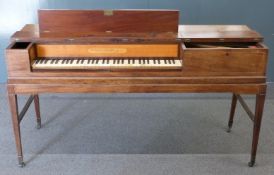 John Broadwood London George III 1797 square piano in inlaid mahogany case on stand with tapering