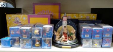 A collection of mostly yellow boxed Christmas related 'Piggin' characters to include Jingle Bells,