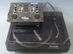 Sound Lab GO56C professional turntable and Sound Lab DSM 15 DJ mixer