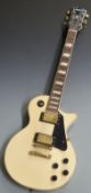 Lindo Les Paul electric lead/rhythm guitar 1970s, no visible serial number, in ivory coloured