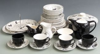 Approximately forty pieces of Ridgway Homemaker retro dinner and tea ware