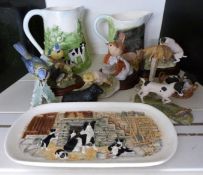 Border Fine Arts ceramics and figures including jugs from the James Herriot series, Beatrix Potter
