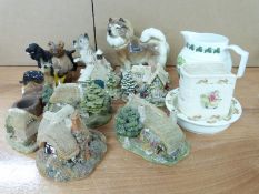 Six Lilliput Lane cottages, Royal Doulton dog and further ceramics etc