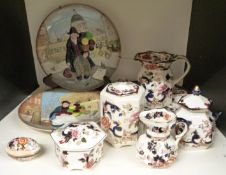 Two Royal Doulton Balloon Seller plates and a collection of Mason's Mandalay pattern ceramics,