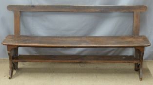 Country made elm bench, length 162cm