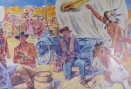 Walt Howarth signed limited edition print Wagon Train 12 of 15 with certificate of authenticity,