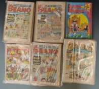 A large collection of Vintage comics including The Beano, The Beano and Dennis The Menace various
