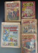 Approximately 66 vintage comics / magazines  including Huckleberry Hound, Pow, Smut and Sash and