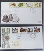 A box of albums including first day covers, loose stamps in packets and sundry accessories