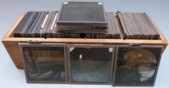 Approximately fifty glass photographic slides including Talyllyn Lake, Ross Birmingham,