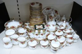 A large collection of Royal Albert Old Country Roses dinner and tea ware, mostly eight place