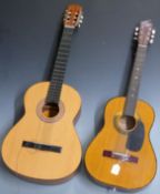 BM Espana Spanish folk acoustic guitar fitted with nylon strings together with a 3/4 size folk