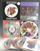 Sixteen twelve inch picture disc singles including Scorpions, Alice Cooper, Lynyrd Skynyrd, Manic