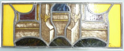 A stained glass panel, 25 x 67cm