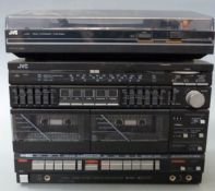 JVC L-E20 record turntable and stereo reciever/cassette player serial no 12014950