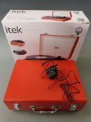 itek retro style turntable with USB port, in original box