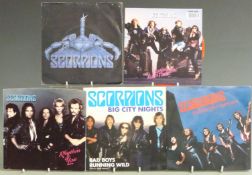 Approximately 35 singles mostly Scorpions and Saxon