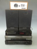 Quantity of hi-fi equipment including Goodmans GST 600 stereo tuner, Nivico FRS-103, Toshiba V-513B,