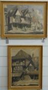 Alban F Atkins (1902-1991) pair of pen and watercolour studies of half timbered buildings, both