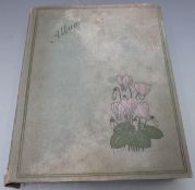 Circa WWI/ early 20thC postcard album containing largely German glamour and greetings postcards,