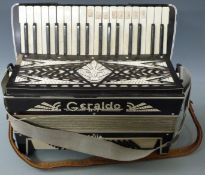 Geraldo Italia 80 bass piano accordion in black finish with diamané decoration