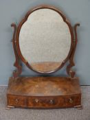 Mahogany swing frame dressing table mirror with three drawers to base, height 66cm