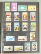 A box of stockbooks, albums, covers and loose stamps including mint GB and Channel Islands