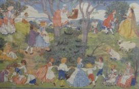 After Patience Arnold 1940s school nursery rhyme print, 58 x 89cm