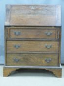 19thC oak bureau, W80 x D39 x H97cm