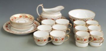 A quantity of 19thC English tea ware, probably Newhall