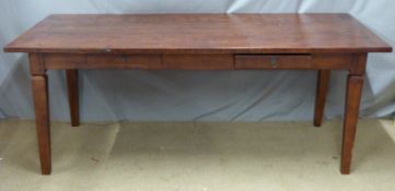 WITHDRAWN       Continental dining or kitchen table raised on square tapering legs, L201 x W90 x