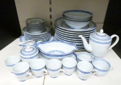 A collection of Chinese rice grain dinner and tea ware, approx 45 pieces