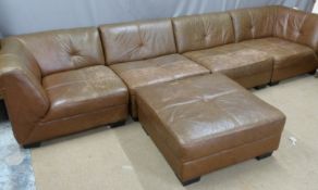 Leather sectional sofa, length 350cm, could be configured as a corner or straight sofa, together