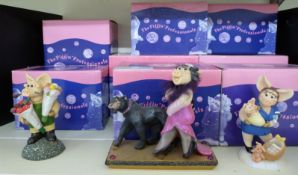 A collection of pink and purple boxed 'Piggin' characters to include Best of British, Piggin Hot