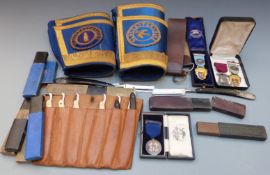 Quantity Masonic interest jewels and ephemera including two Royal Masonic Institution for Boys