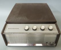 Marconiphone record deck c1970 in brown and steel finish