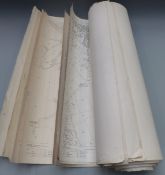 Quantity of Ordanance Survey 1/2500 maps including Ledbury, Malvern Hills, Rugby, Ross Wye,