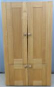Bespoke contemporary oak corner/TV unit with four doors, W99cm x H177cm