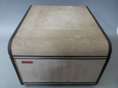 Hacker record player c1960s/1970s with Garrard deck AT6 Mk IIA, in grey rexine two tone finish