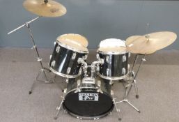 Black budget drum kit comprising bass drum 22