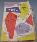 Scrapbook of original newspaper cuttings relating to the space race including man on the moon