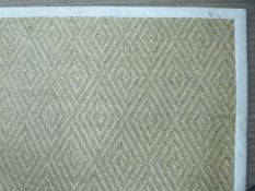 A large square sisal rug / mat with linen border by Crucial trading, 350 x 350cm